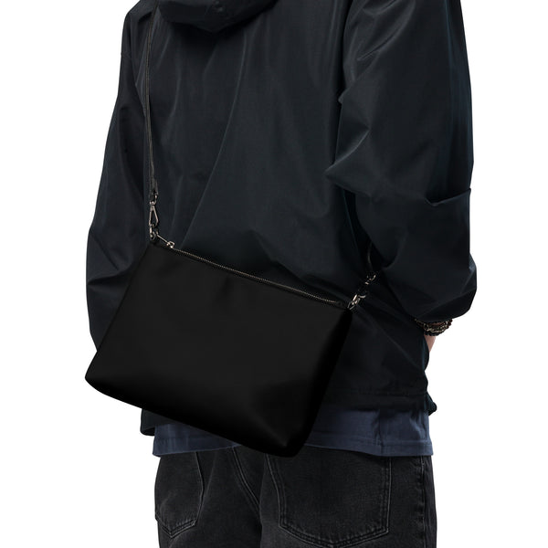 BlackMoxi Crossbody bag w/wht lettering