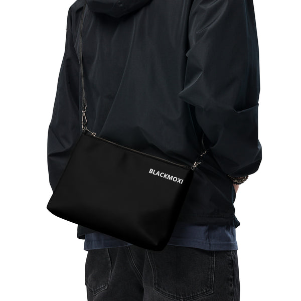 BlackMoxi Crossbody bag w/wht lettering
