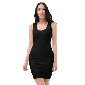 BlackMoxi Bodycon dress w/blk lettering