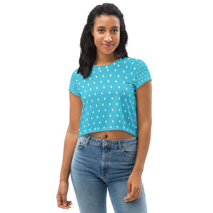 Hoodies4You "Look Like Barbie" "Halloween" Women Blue w/white Polka dot Tee Shirt