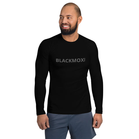 BlackMoxi Men's Rash Guard w/blk lettering