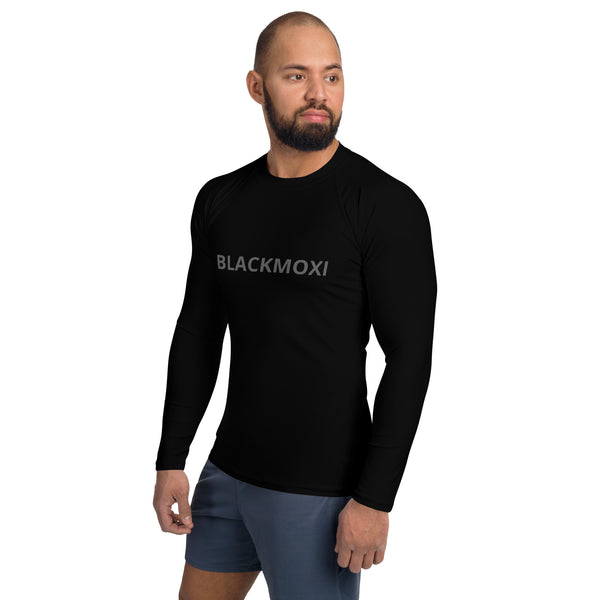 BlackMoxi Men's Rash Guard w/blk lettering