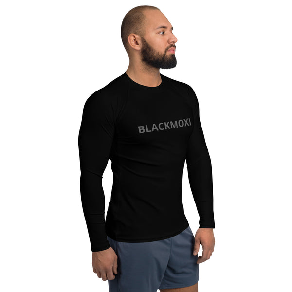 BlackMoxi Men's Rash Guard w/blk lettering