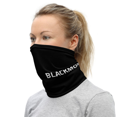 BlackMoxi Neck Gaiter w/wht lettering