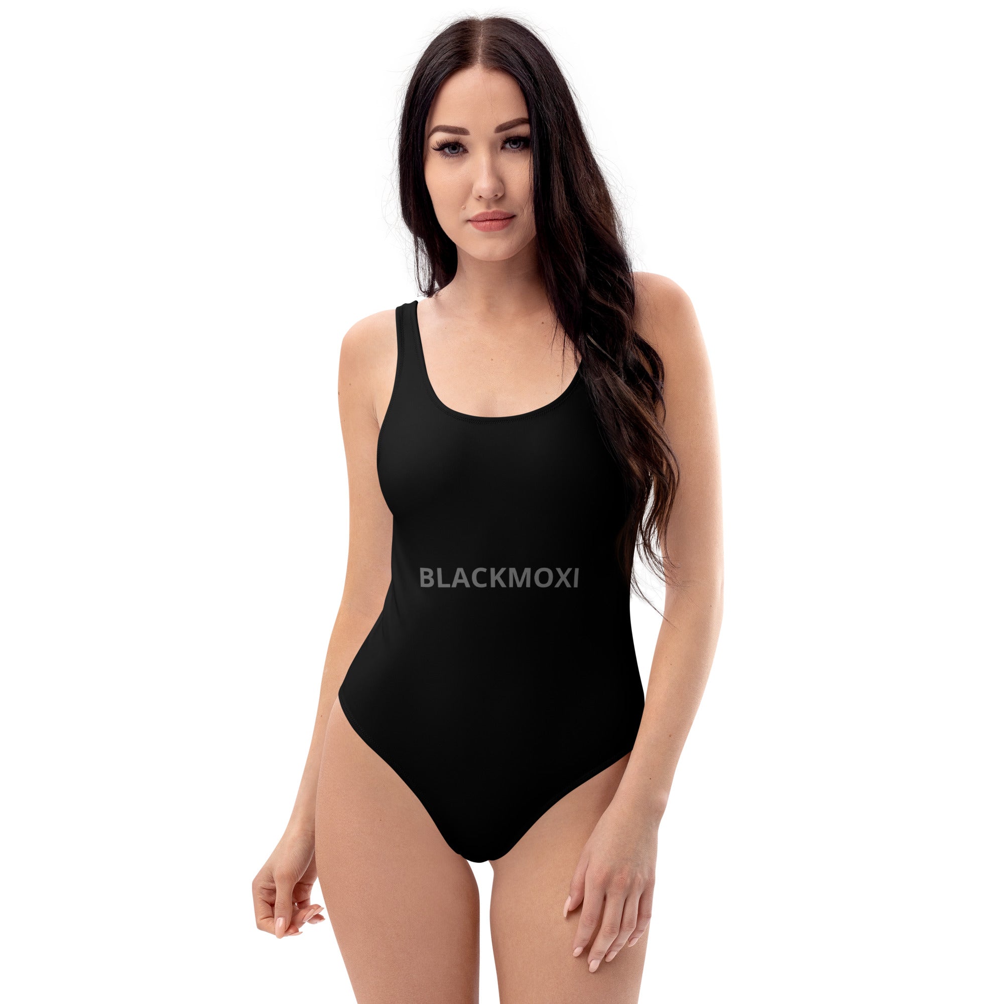 BlackMoxi One-Piece Swimsuit w/blk lettering