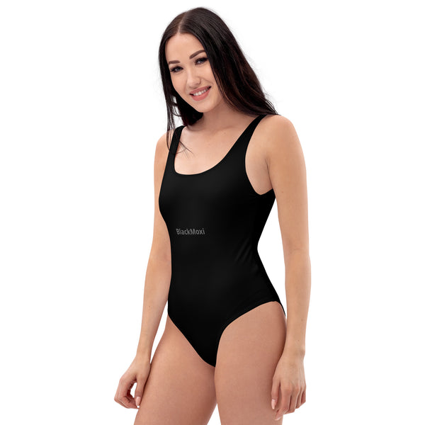 BlackMoxi One-Piece Swimsuit w/blk lettering