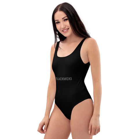 BlackMoxi One-Piece Swimsuit w/blk lettering