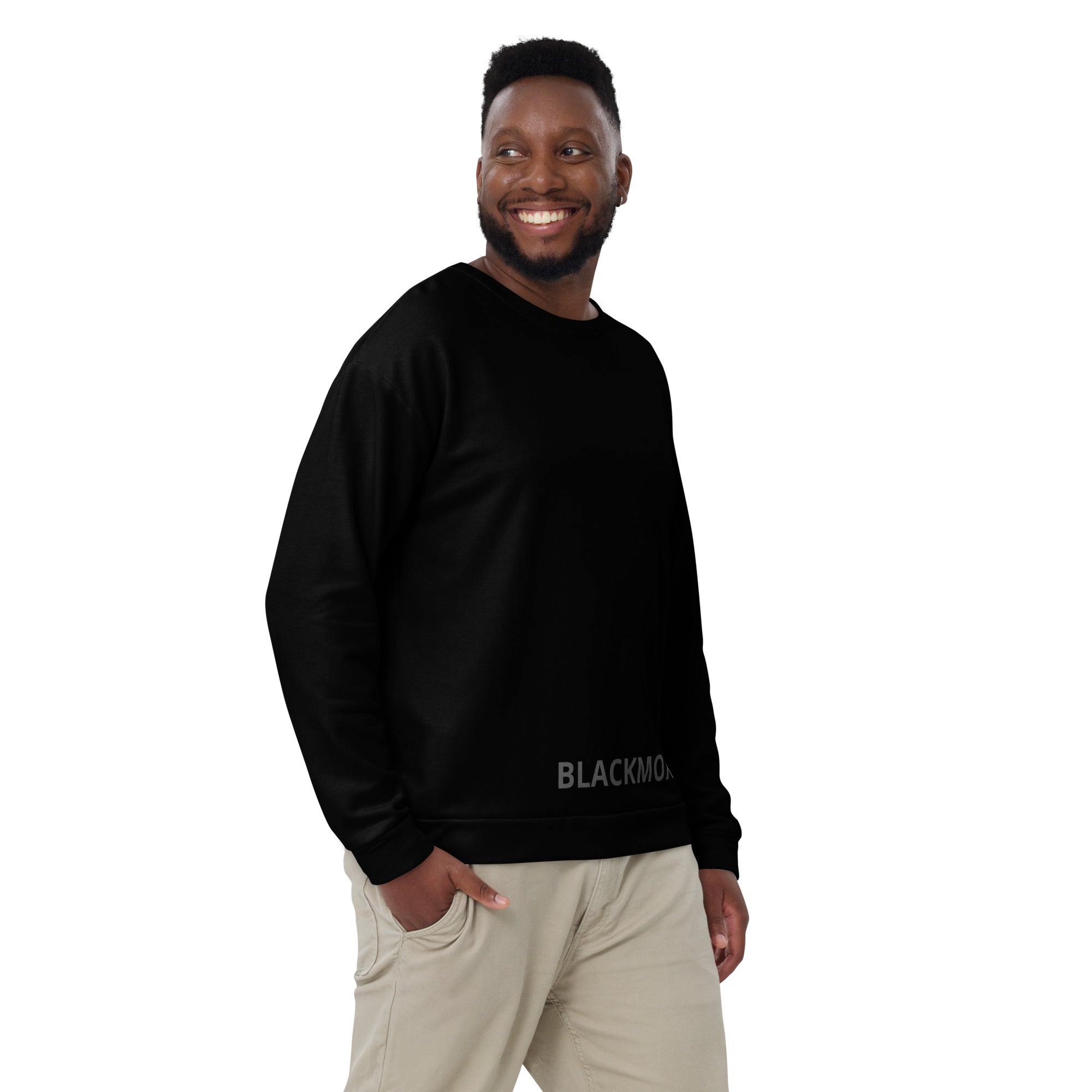 BlackMoxi Unisex Sweatshirt w/blk lettering