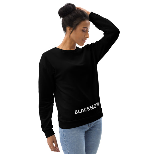 BlackMoxi Unisex Sweatshirt w/wht lettering