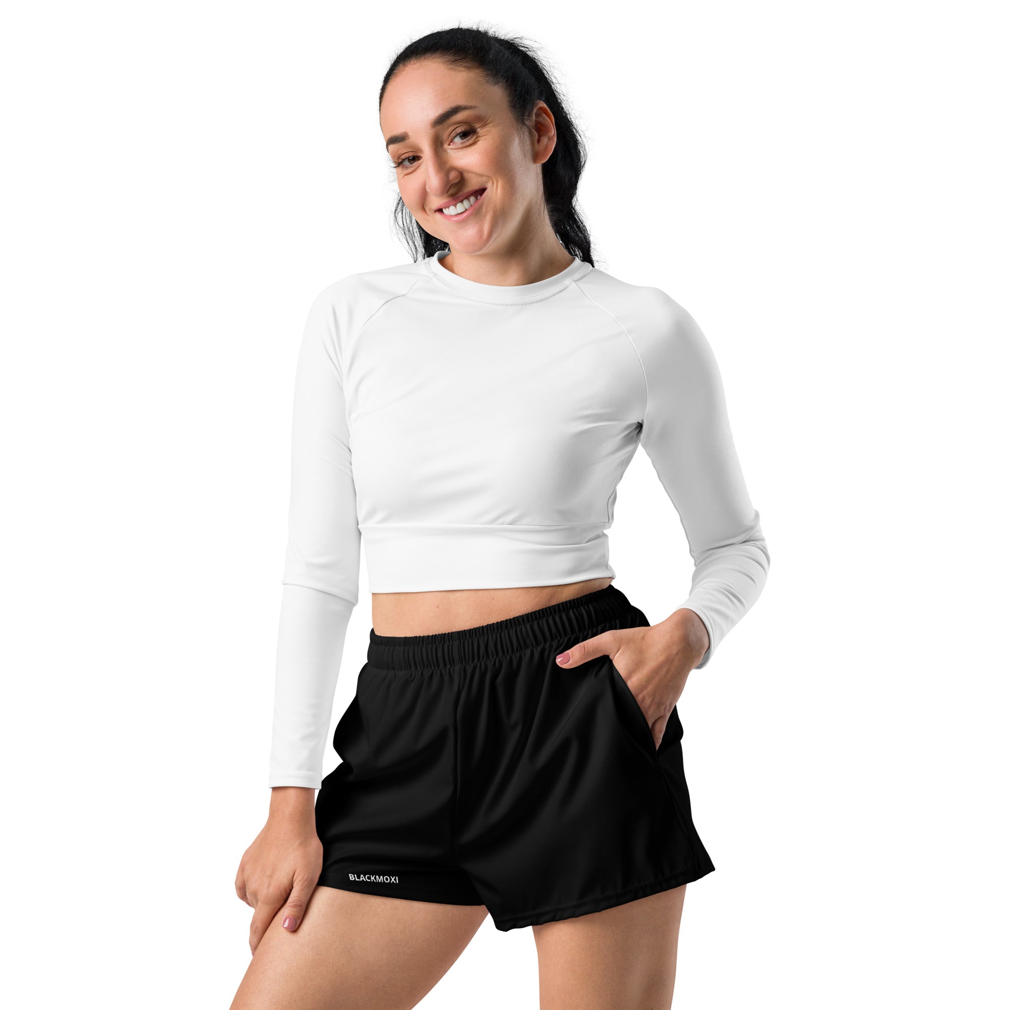 BlackMoxi Unisex Athletic Shorts w/wht lettering