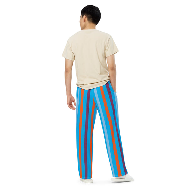Hoodies4You "Look Like Ken" "Halloween" Blue/multi Color Stripe PJ Pants