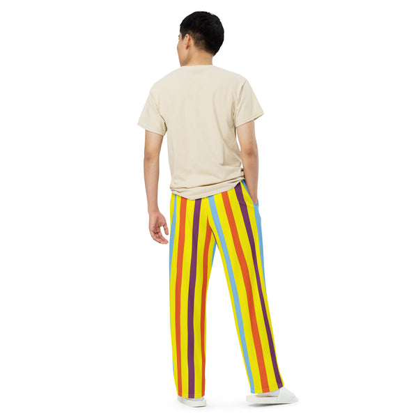 Hoodies4You "Look Like Ken" "Halloween" Yellow/multi Color Stripe PJ Pants