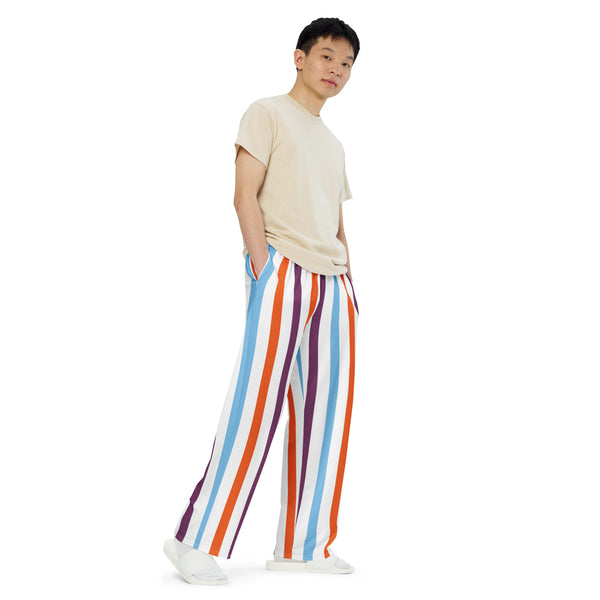 Hoodies4You "Look Like Ken" "Halloween" White/multi Color Stripe PJ Pants