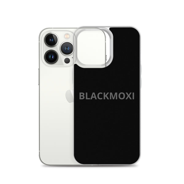 BlackMoxi Clear Case for iPhone® w/blk lettering