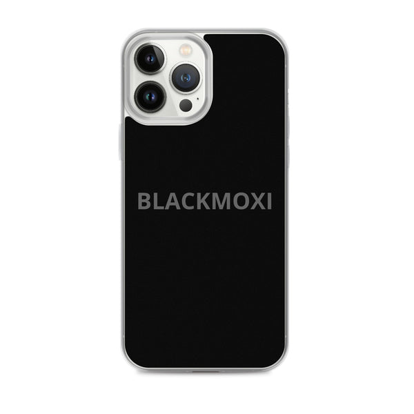 BlackMoxi Clear Case for iPhone® w/blk lettering