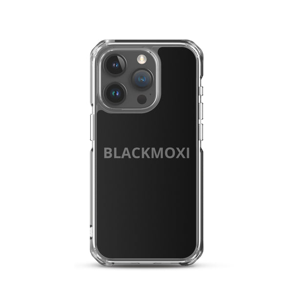 BlackMoxi Clear Case for iPhone® w/blk lettering