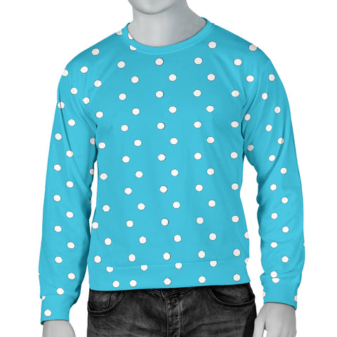 Hoodies4you "Look like Ken" "Halloween Blue Sweater w/White Polka Dots