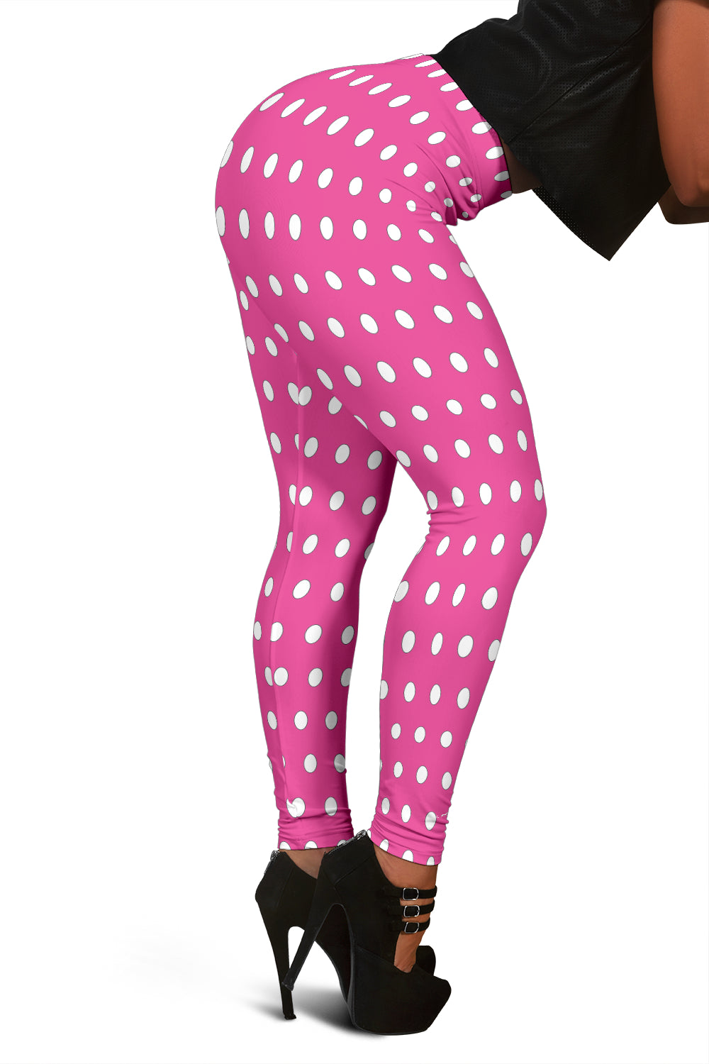 Hoodies4you "Look like Barbie" "Halloween Pink Leggings w/White Polka Dots