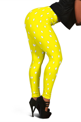 Hoodies4you "Look like Barbie" "Halloween Yellow Leggings w/White Polka Dots