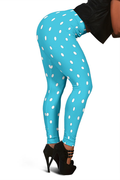 Hoodies4You "Look like Barbie" "Halloween" Blue Leggings w/White Polka Dots