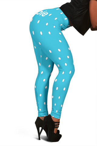 Hoodies4you "Look like Barbie" "Halloween Blue Leggings w/White Polka Dots