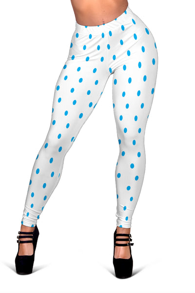 Hoodies4you "Look like Barbie" "Halloween White Leggings w/blue Polka Dots