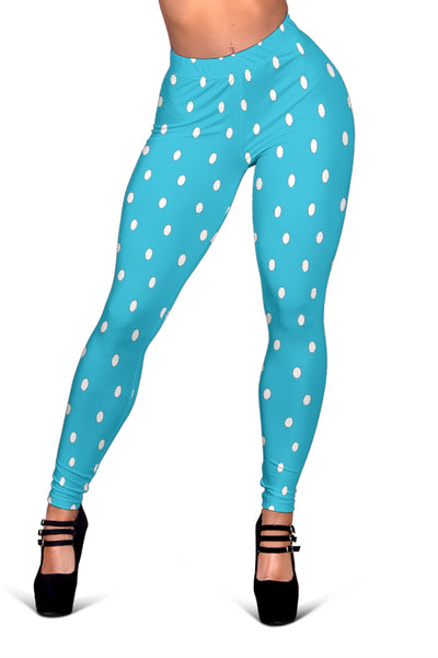 Hoodies4You "Look like Barbie" "Halloween" Blue Leggings w/White Polka Dots