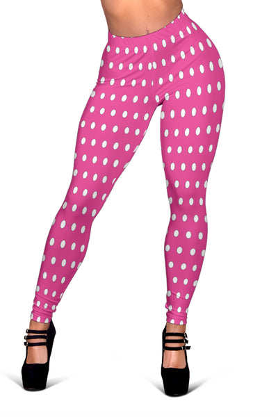 Hoodies4you "Look like Barbie" "Halloween Pink Leggings w/White Polka Dots