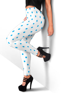 Hoodies4you "Look like Barbie" "Halloween White Leggings w/blue Polka Dots