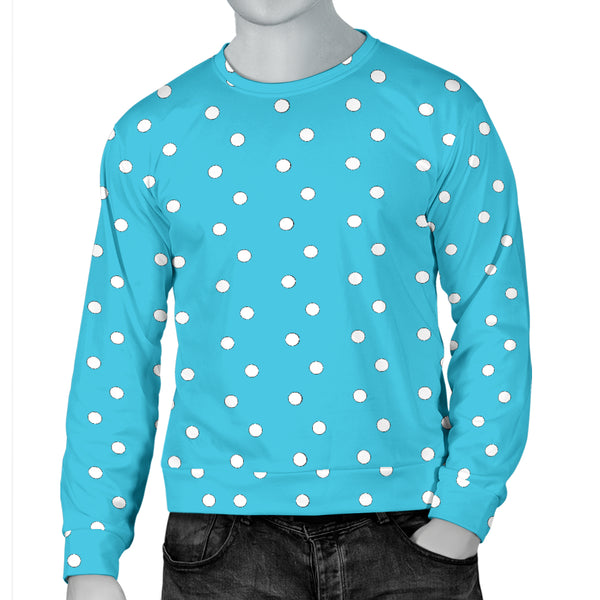 Hoodies4you "Look like Ken" "Halloween Blue Sweater w/White Polka Dots
