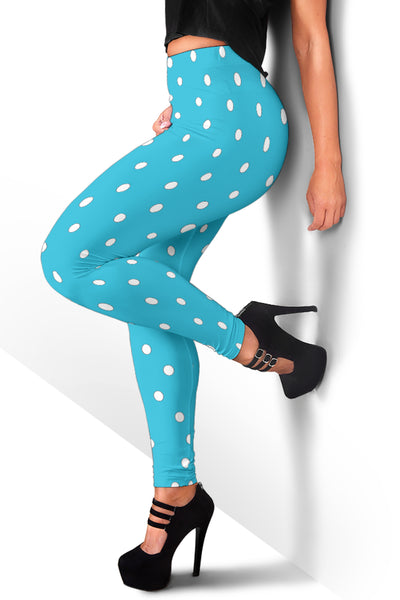 Hoodies4You "Look like Barbie" "Halloween" Blue Leggings w/White Polka Dots