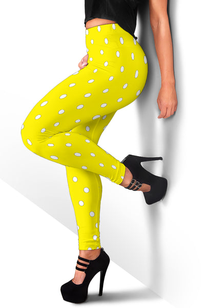 Hoodies4you "Look like Barbie" "Halloween Yellow Leggings w/White Polka Dots