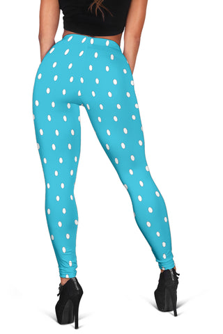 Hoodies4You "Look like Barbie" "Halloween" Blue Leggings w/White Polka Dots