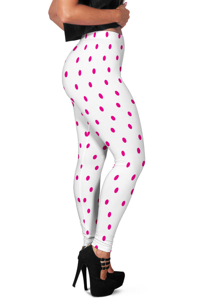 Hoodies4you "Look like Barbie" "Halloween White Leggings w/pink Polka Dots