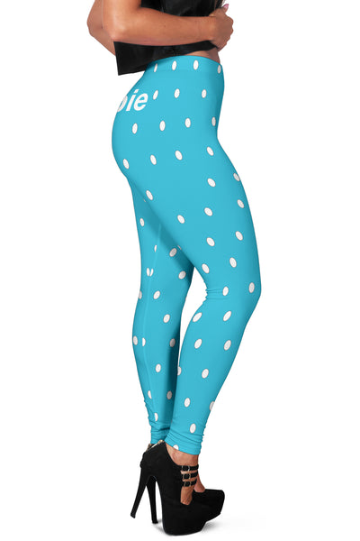 Hoodies4you "Look like Barbie" "Halloween Blue Leggings w/White Polka Dots