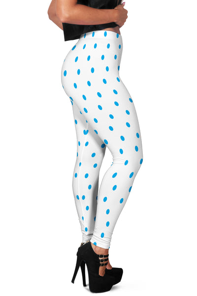 Hoodies4you "Look like Barbie" "Halloween White Leggings w/blue Polka Dots