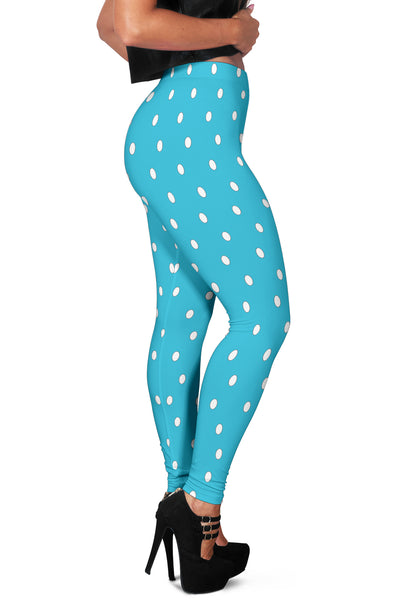 Hoodies4You "Look like Barbie" "Halloween" Blue Leggings w/White Polka Dots