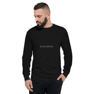 BlackMoxi Men's Champion Long Sleeve Shirt w/blk lettering