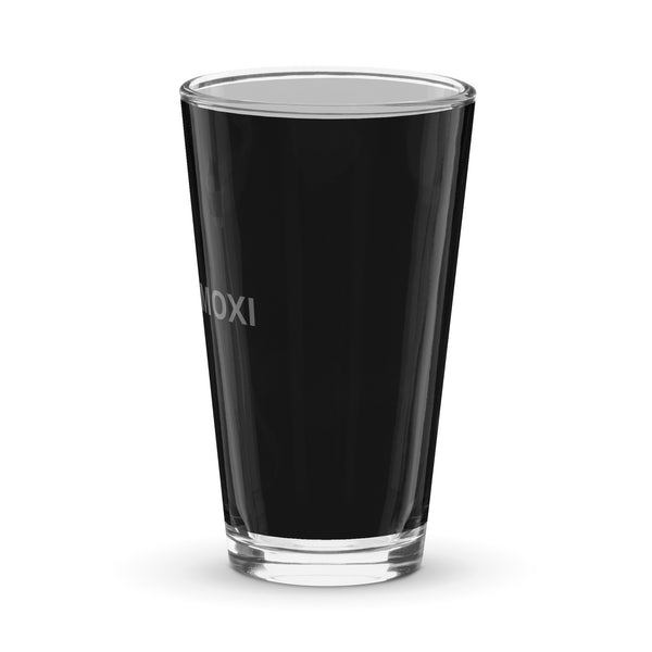 BlackMoxi Shaker pint glass w/blk lettering