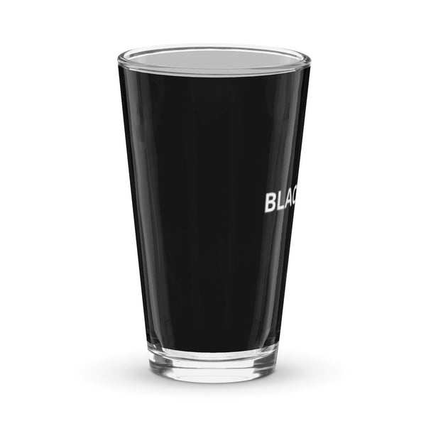 BlackMoxi Shaker pint glass w/wht lettering