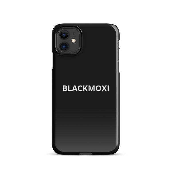 BlackMoxi Snap case for iPhone® w/wht lettering