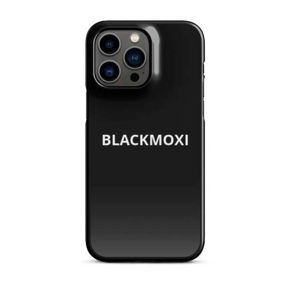 BlackMoxi Snap case for iPhone® w/wht lettering