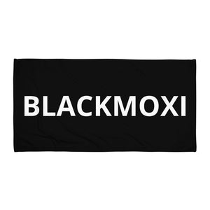 BlackMoxi Towel w/wht lettering