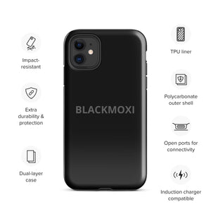 BlackMoxi Tough Case for iPhone® w/blk lettering