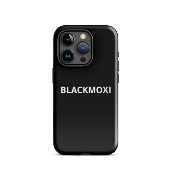 BlackMoxi Tough Case for iPhone® w/wht lettering