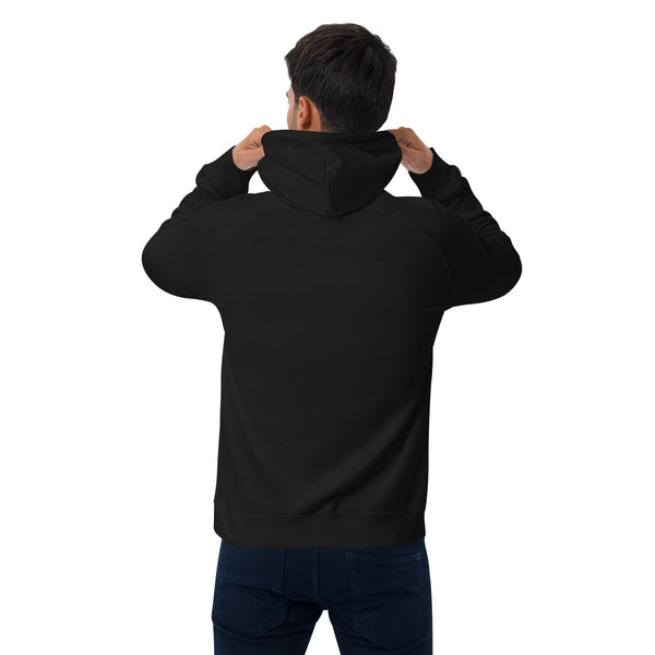 BlackMoxi Unisex eco raglan hoodie w/blk lettering