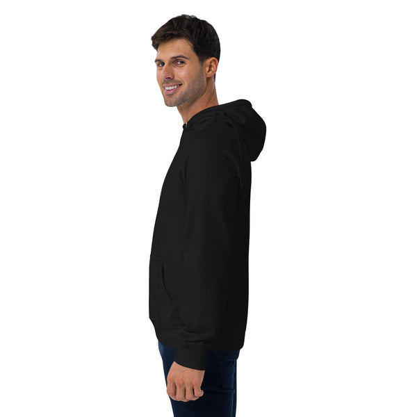 BlackMoxi Unisex eco raglan hoodie w/blk lettering