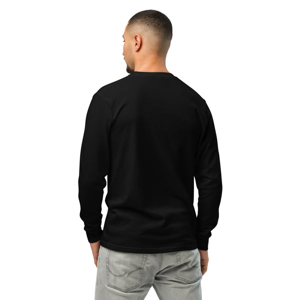 BlackMoxi heavyweight long-sleeve shirt w/wht lettering