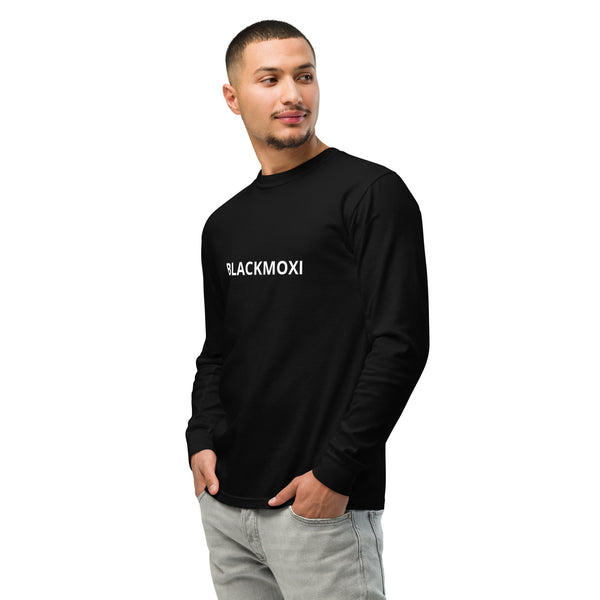 BlackMoxi heavyweight long-sleeve shirt w/wht lettering