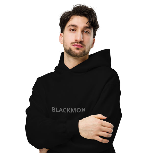 BlackMoxi Unisex oversized hoodie w/blk lettering XXX